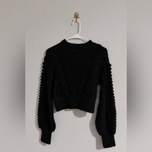 Anthropologie Black Textured Knit Sweater